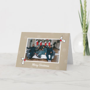 Cartão Arte de Natal Digital do Tan 2 Holly Berries