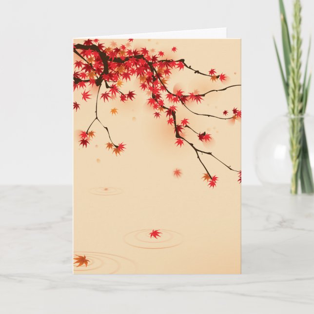 Cartão Arte de outono do Japão (Frente)