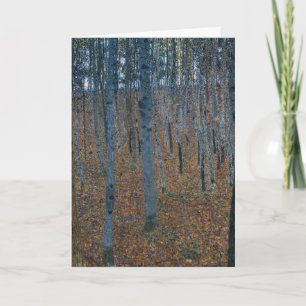 Cartão Arte de Paisagem Florestal Klimt Beech Grove I