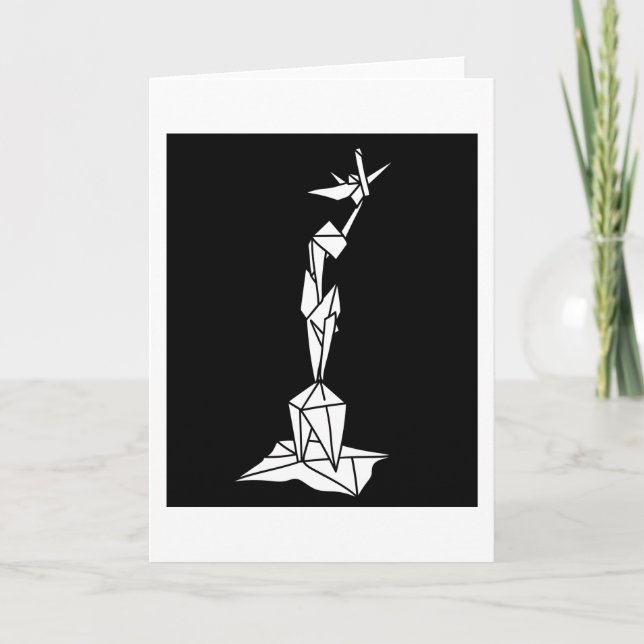 Cartão Arte de papel dobrável originami (Frente)