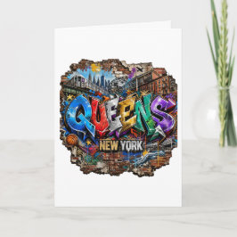 Cartão Arte de Parede com Grafite de Queens Nova York