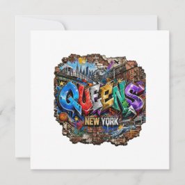 Cartão Arte de Parede com Grafite de Queens Nova York