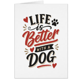 Cartão Arte de Parede para Amantes de Cachorros - A Vida