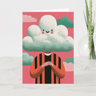 Cartão Arte de Personagem Surrealista com Nuvem Excêntric