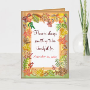 Cartão Arte de Pincel na Folhagem de outono para Ação de