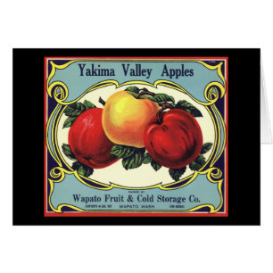 Cartão Arte de rótulo de caixa de frutas vintage Yakima V