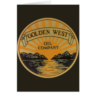 Cartão Arte de rótulo de produto vintage, Golden West Oil