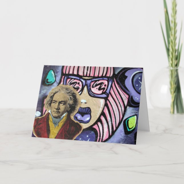 Cartão arte de rua beethoven (Frente)