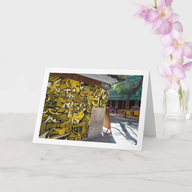 Cartão Arte de Rua Espanhola, cidade de Valência (Orquídea)