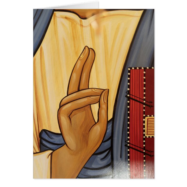 Cartão Arte de Sinal de Mão Religioso (Frente)