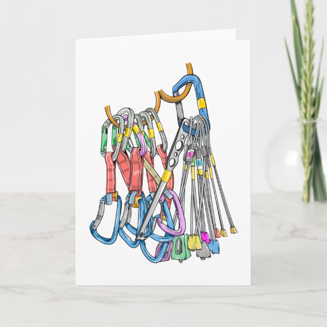 Cartão Arte de subida de rocha no arnês (Frente)