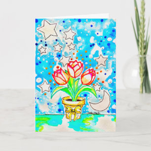 Cartão Arte de Tulipas