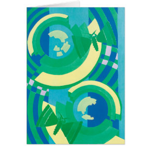 Cartão Arte Deco Vintage Jazz Pochoir Jardim Borboletas