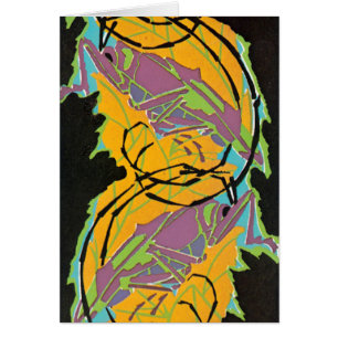 Cartão Arte Deco Vintage Jazz Pochoir Jardim Gafanhotos