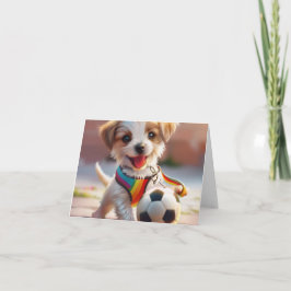 Cartão Arte Digital de Cachorrinho Colorido Fofo