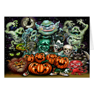 Cartão Arte divertida do Halloween