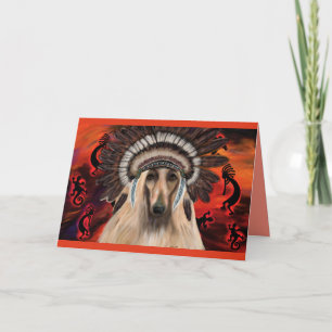Cartão Arte do Cão Afegão