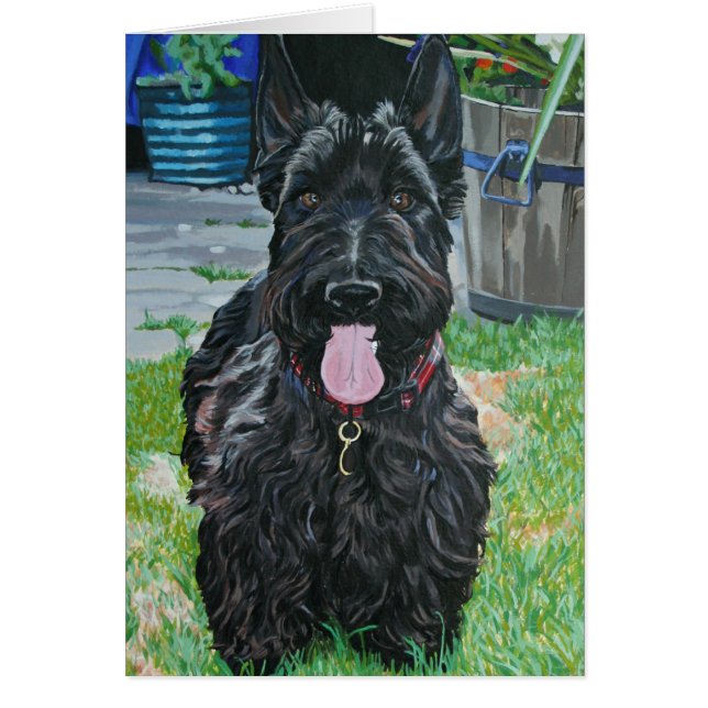 Cartão Arte do cão do Scottie (Frente)