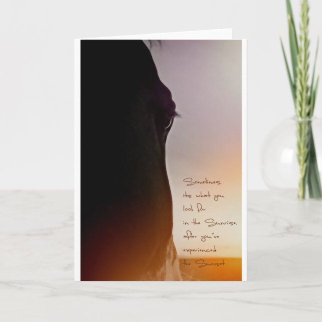 Cartão Arte do cavalo e citações de inspiração (Frente)