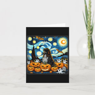 Cartão Arte do Céu Noturno Cão de Terra Nova Halloween