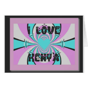 Cartão Arte do Coração Queniano: Eu Amo o Quênia