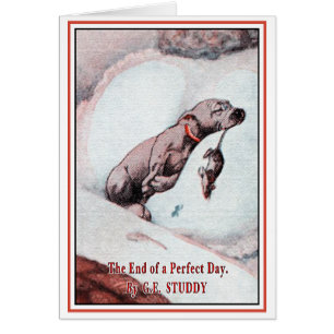 Cartão Arte do filhote de cachorro do vintage: Fim do