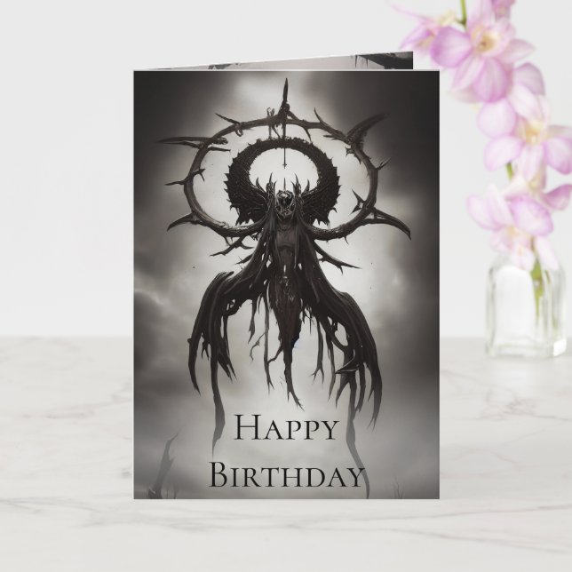 Cartão Arte do Horror Gótico Escuro: Omen Escuro (Orquídea)