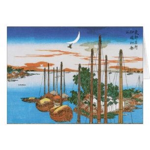 Cartão Arte do japonês do vintage de Hiroshige