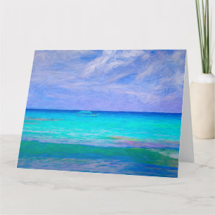 Cartão Arte Do Mar Azul De Caribe