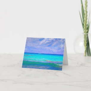 Cartão Arte Do Mar Azul De Caribe
