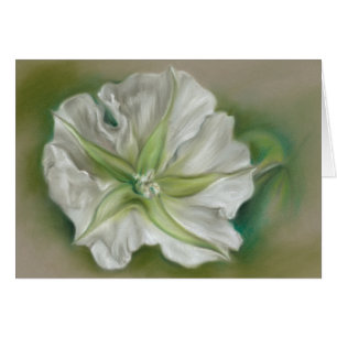 Cartão Arte do Pastel de Moonflower da noite