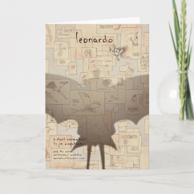 Cartão Arte do poster de Leonardo por Valentin Fischer (Frente)