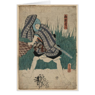 Cartão Arte do samurai de Japão cerca dos 1800s