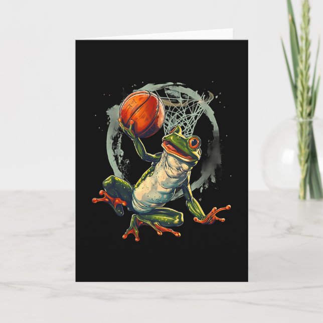 Cartão Arte do Slam Dunk do Sapo Rã Sketll Hoop  (Frente)