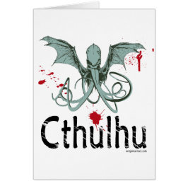 Cartão Arte do vetor do horror de Cthulhu