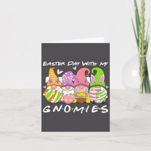 Cartão Arte dos Gnomos Felizes do Dia de Páscoa