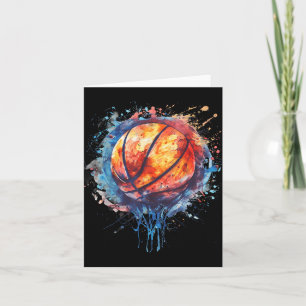 Cartão Arte em Aquarela de Basquete Aro de Basquete Colo