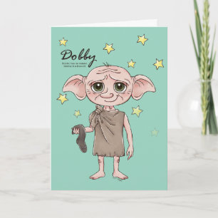 Cartão Arte em Aquarela do Personagem Dobby