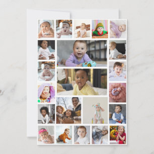 Cartão Arte Emoldurada com Colagem de 22 Fotos Personaliz