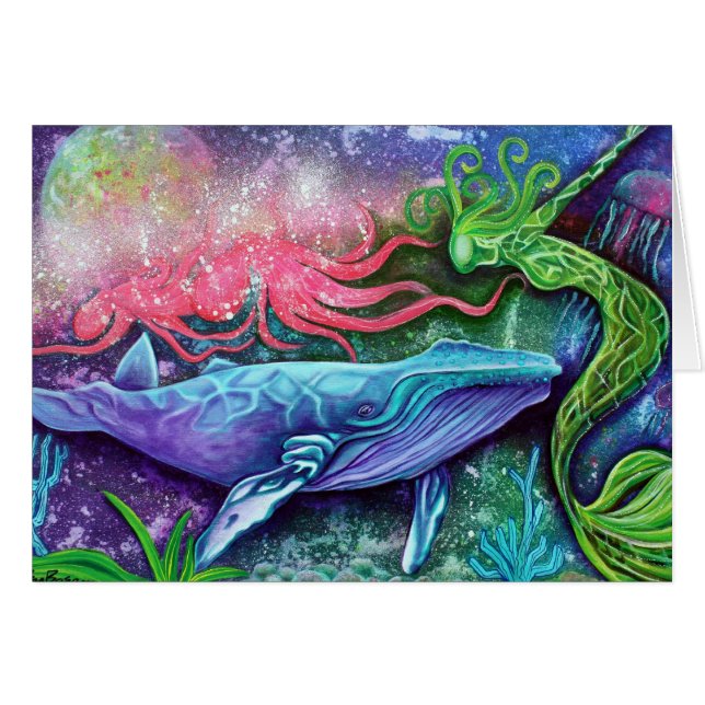 Cartão Arte Enchanted do oceano (Frente Horizontal)