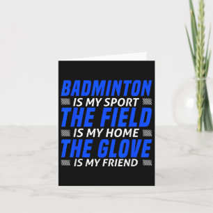 Cartão Arte Engraçada de Badminton Para Homens Mulheres E