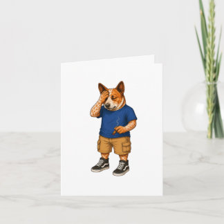 Cartão Arte engraçada de cachorro de desenho animado