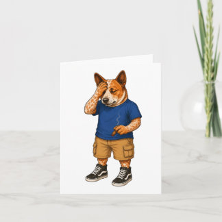 Cartão Arte engraçada de cachorro de desenho animado