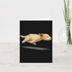 Cartão Arte engraçada de cachorro fofo correndo estilo pi