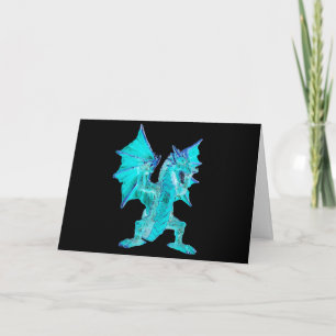 Cartão Arte Fantasia de Dragão de Água Azul Personalizáve