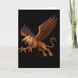 Cartão Arte Fantástica do Ouro Griffin Mythology