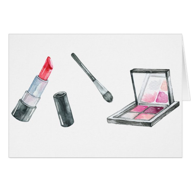 Cartão Arte feita sob encomenda personalizada maquilhador (Frente Horizontal)