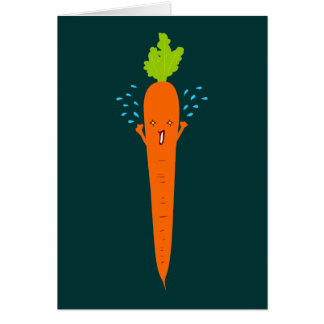 Cartão Arte feliz do doodle da cenoura