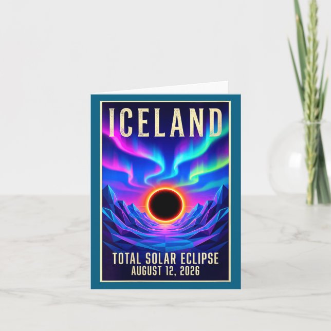 Cartão Arte Feminino Eclipse Solar 2026 Totalidade 12 de  (Frente)