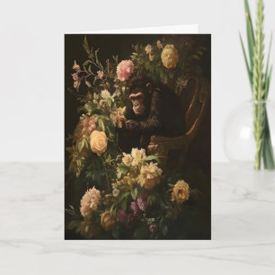 Cartão Arte Floral Dark Academia de Chimp & Blooms, Vinta